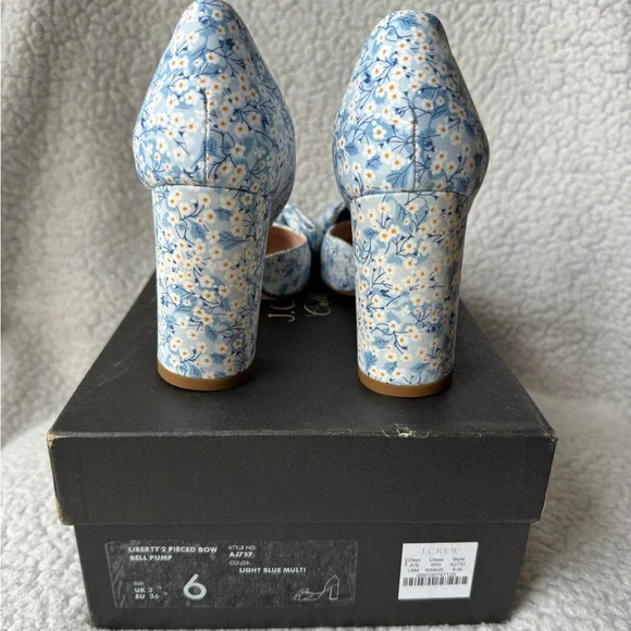 NWB J.Crew Collection in Liberty Misti Valeria Bow Bell d’Orsay Pumps Size 6 - Picture 5 of 9